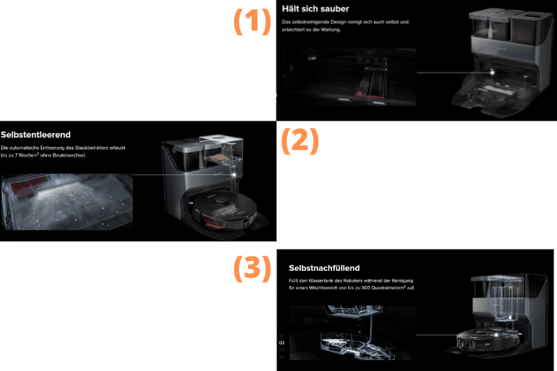 Отдельные режимы работы станции Ultra Roborock S7 MaxV